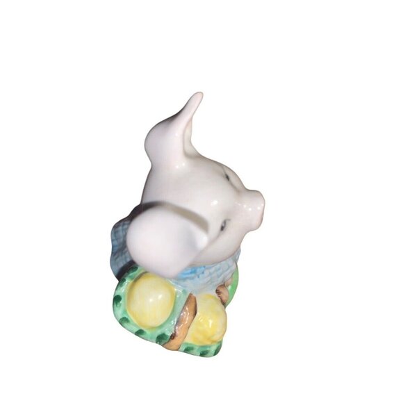 Beatrix Potter Little Pig Robinson Beswick England Blue Checked Dress & Pants - Picture 5 of 6